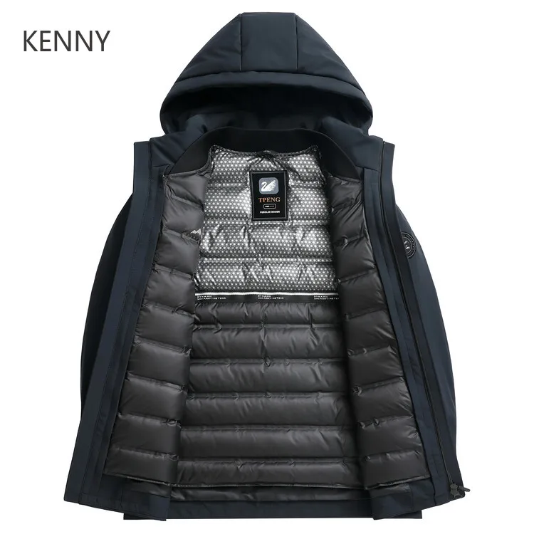 Men's Winter Down Jacket Goose Down Padding Removable Liner 2024 Designer Clothes Men Hooded Padded Jacket Coats for Men