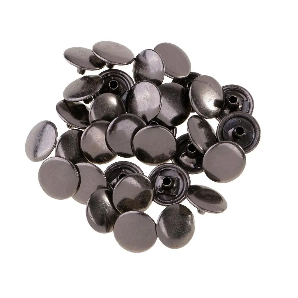 Iron Metal Snap Buttons Sewing Press Studs Popper Fasteners Set for Jackets Bags DIY Projects