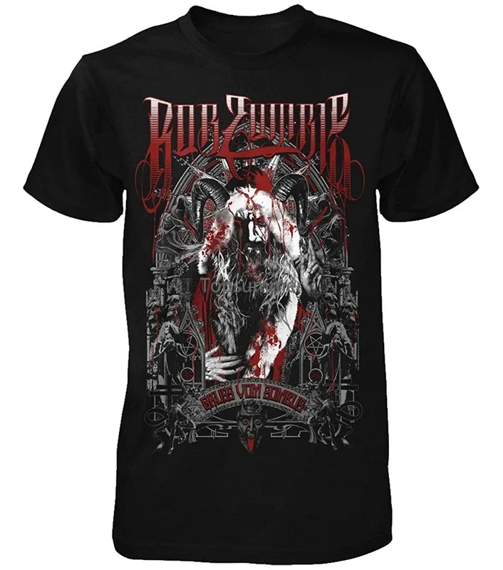Tops Men'S O-Neck Rob Zombie Krampus Zombie T-Shirt Short Sleeve Best Friend Shirts Mans Unique Cotton Short Sleeves O-Neck