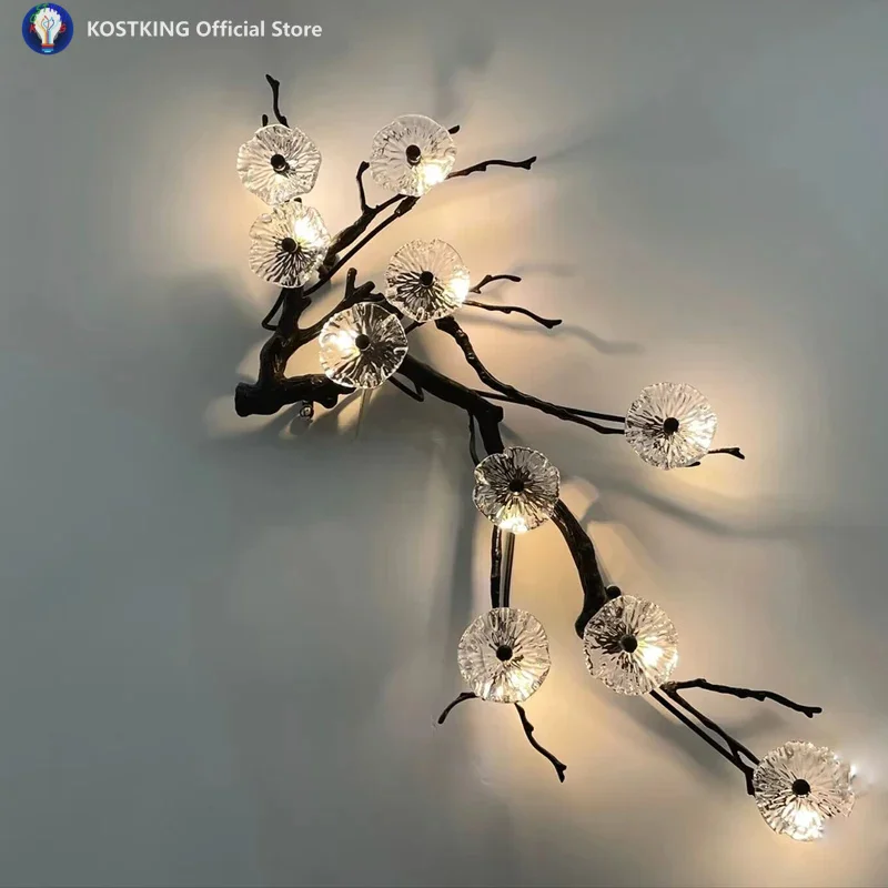 

Branch Design Copper Wall Lights For Living Room Black Gold Applique Murale Bedside Lamp