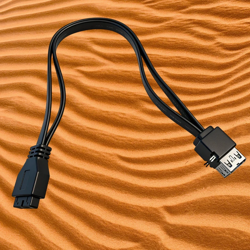 NEW 0.3m 0.5m 0.8m USB3.0 5Gb Front Panel Cable 19/20pin to Double Port USB 3.0 Female Data Cable with Fixed Feet for Desktop PC