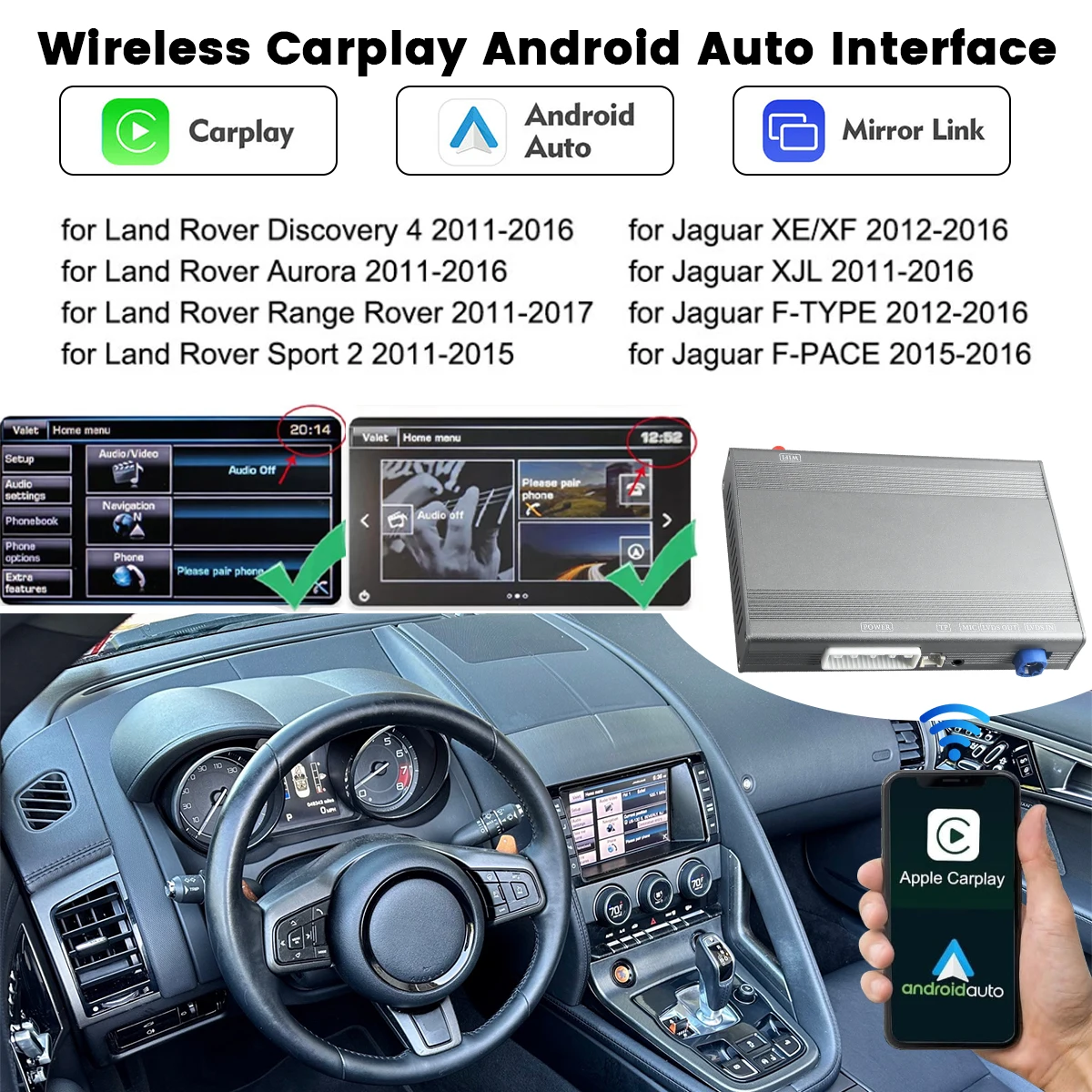 

НОВЫЙ беспроводной Carplay Android Auto Airplay для Jaguar XE XF Land Rover Discovery 4 Freeland Range Rover Sport Vogue Bosch System