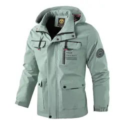 New casual jacket coat hooded hardshell jacket men waterproof long sleeve outdoor men's wear