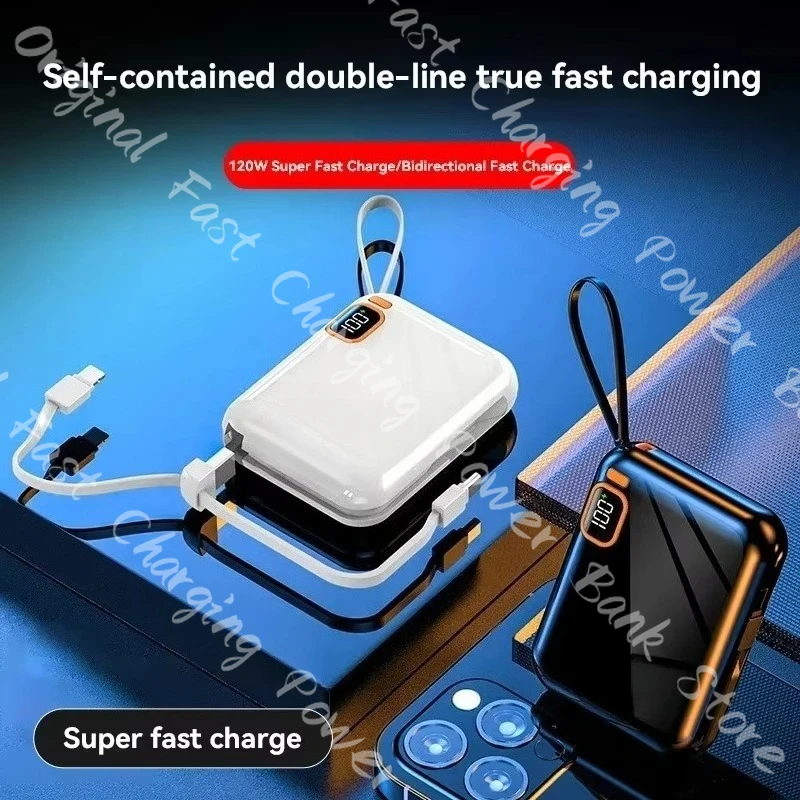 أفضل شاشة Xiaomi PD66W بسعة كبيرة 30000 مللي أمبير في الساعة شحن سريع للغاية شاشة LED قابلة للفصل بسلكين لهاتف آيفون 17 وسامسونج