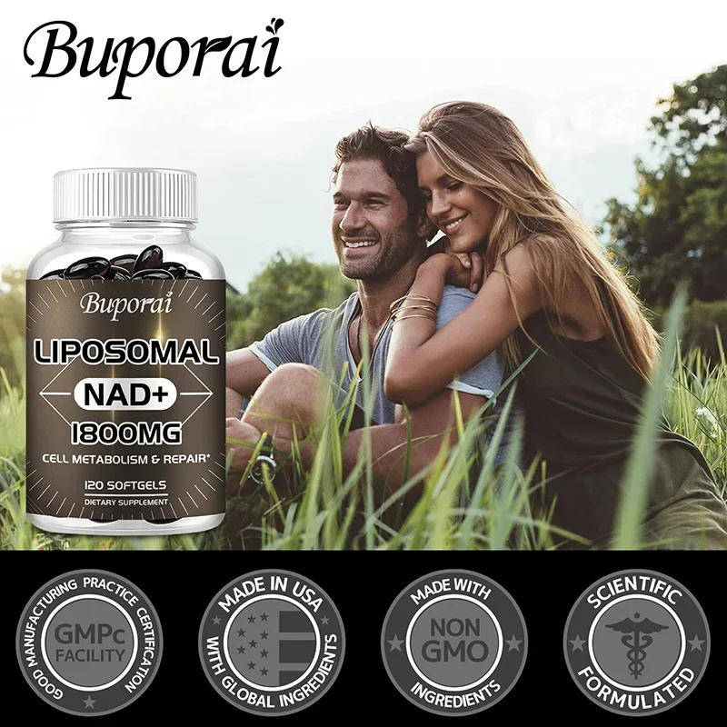 Liposomal NAD Supplement - with Resveratrol, Anti-Aging, Support Cellular Health, Reduce Fatigue, Promote Heart and Brain Health