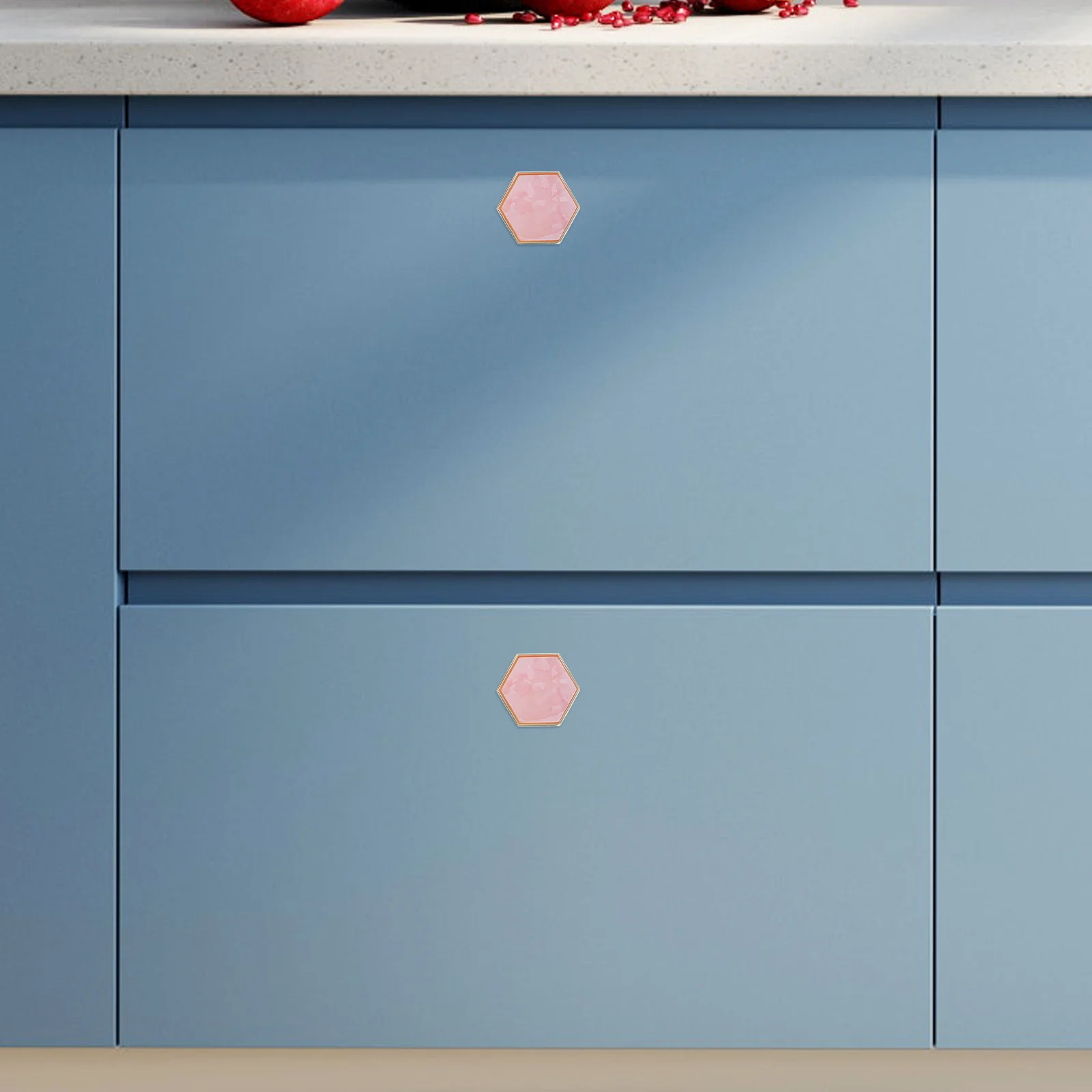 

4Pcs Brass Cabinet Knobs Hexagon Zinc Alloy Durable Handles for Kitchen Drawers Wardrobe Dresser Pulls Hardware