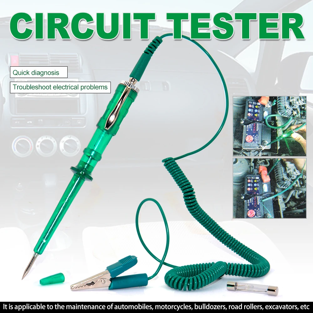 DC6-24V Tester per circuiti per auto adatto per la manutenzione di auto moto bulldozer rulli stradali escavatori Tester di tensione per camion