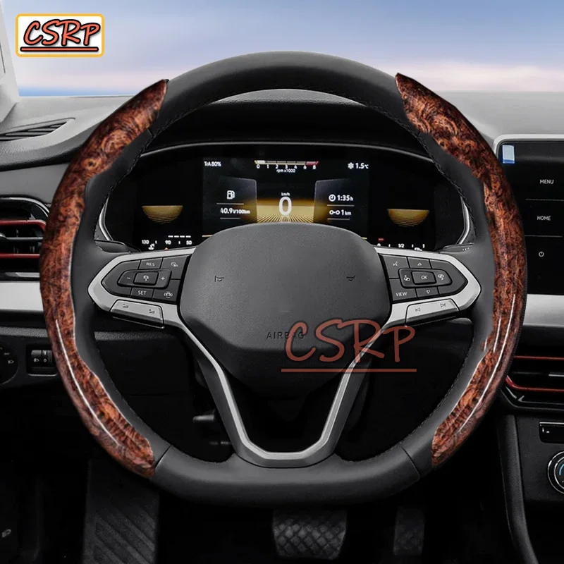 Funda de Volante de Madera Segmentada para Volkswagen, Compatible con Polo, Golf 6, Gol, Scirocco, Passat B6, B8 Sedán, Jetta, Tayron, Tavendor