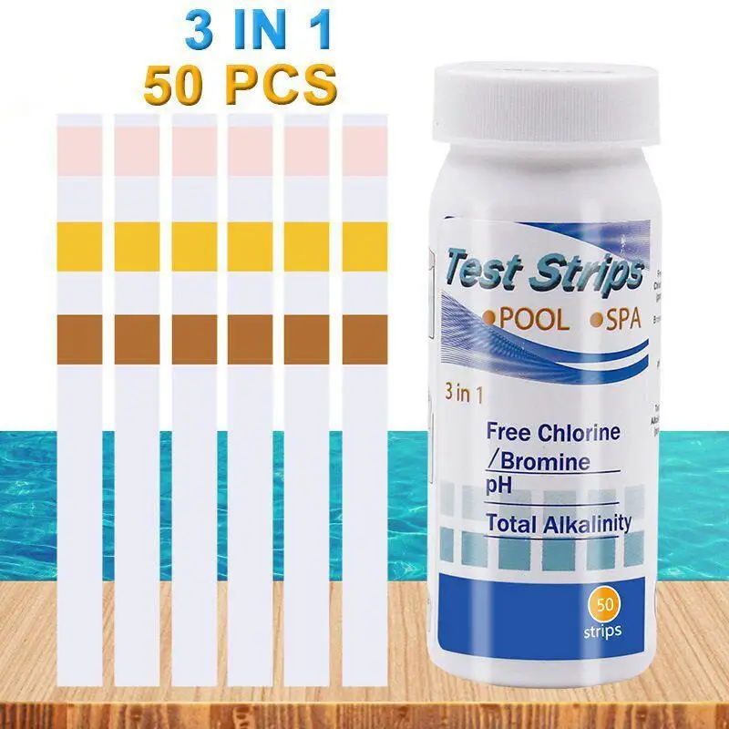 Chlorine PH Test Strips SPA Swimming Pool Aquarium Fish Tank Water Tester Paper Residual Chlorine PH Value Alkalinity Hardness