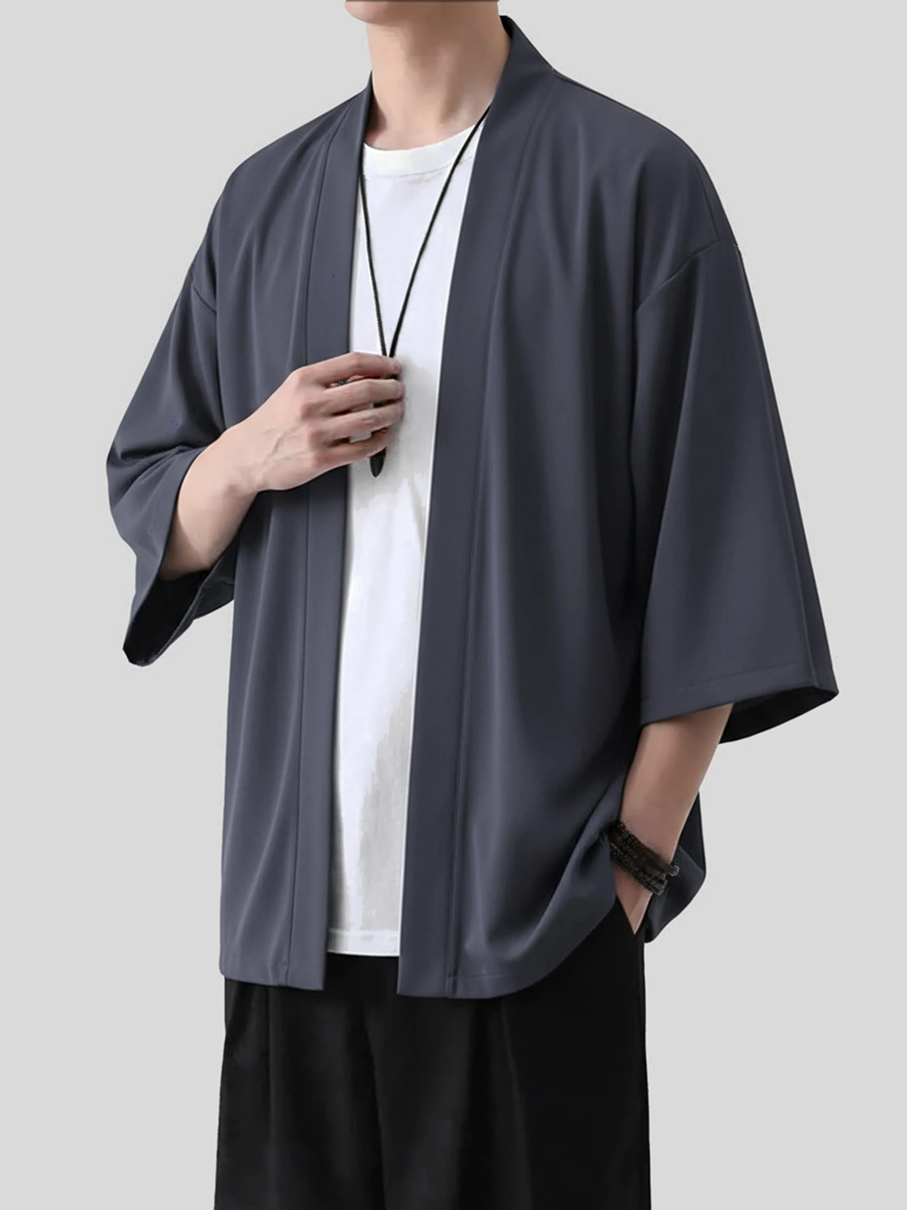 Kimono Masculino de Verão 2026 com Estampa 3D, Respirável, Leve, Casual e Moderno para Uso Externo