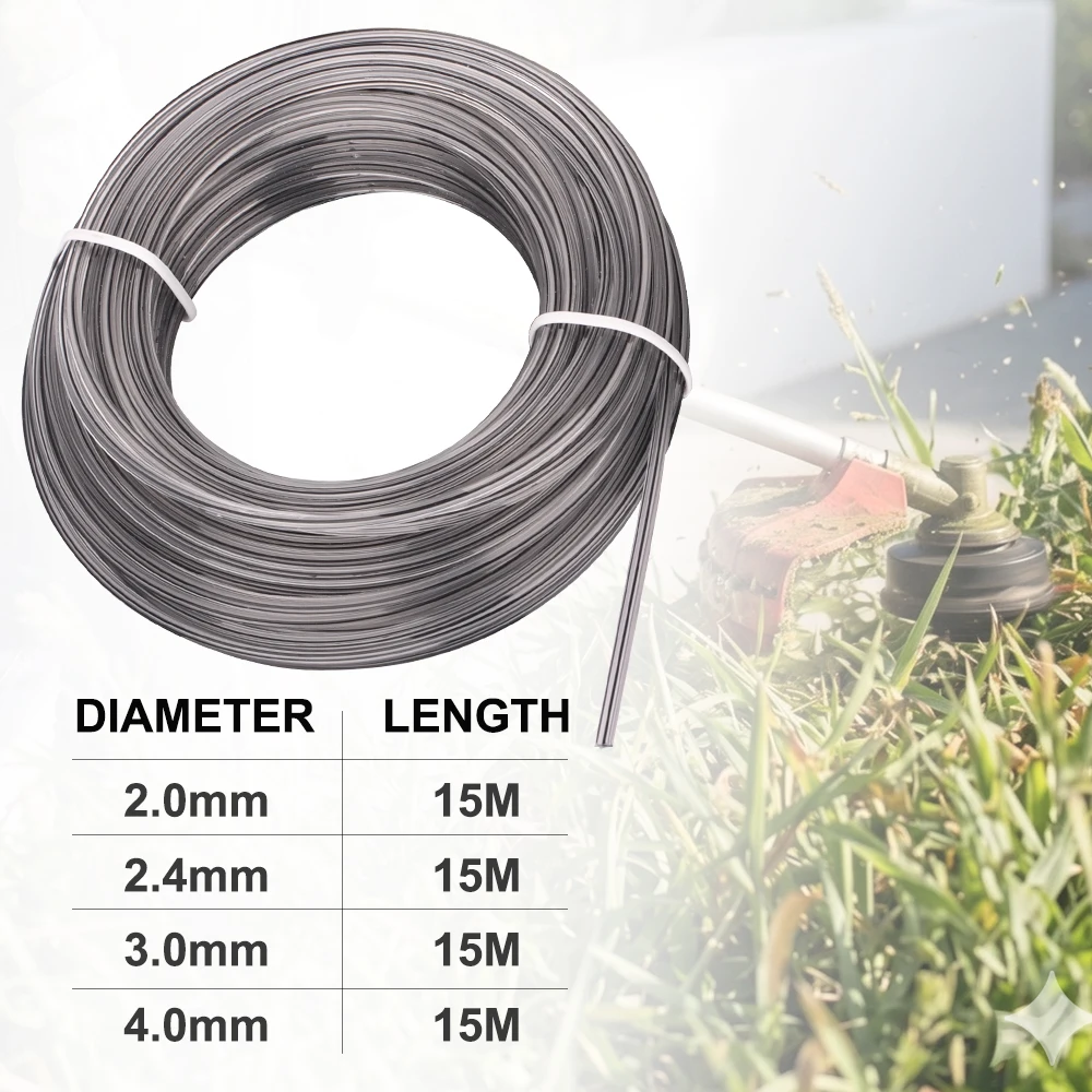 CMCP 2-4mm*15m Freischneider-Trimmerseil Pentagramm Nylon Mähfaden Trimmerleine Freischneider-Drahtseil Zubehör – Detail 3