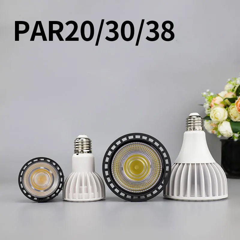 White Black Shell 15W 25W Dimmable E27 Par30 Par20 LED Bulb For Home and Business Lighting 220V LED Spotlight