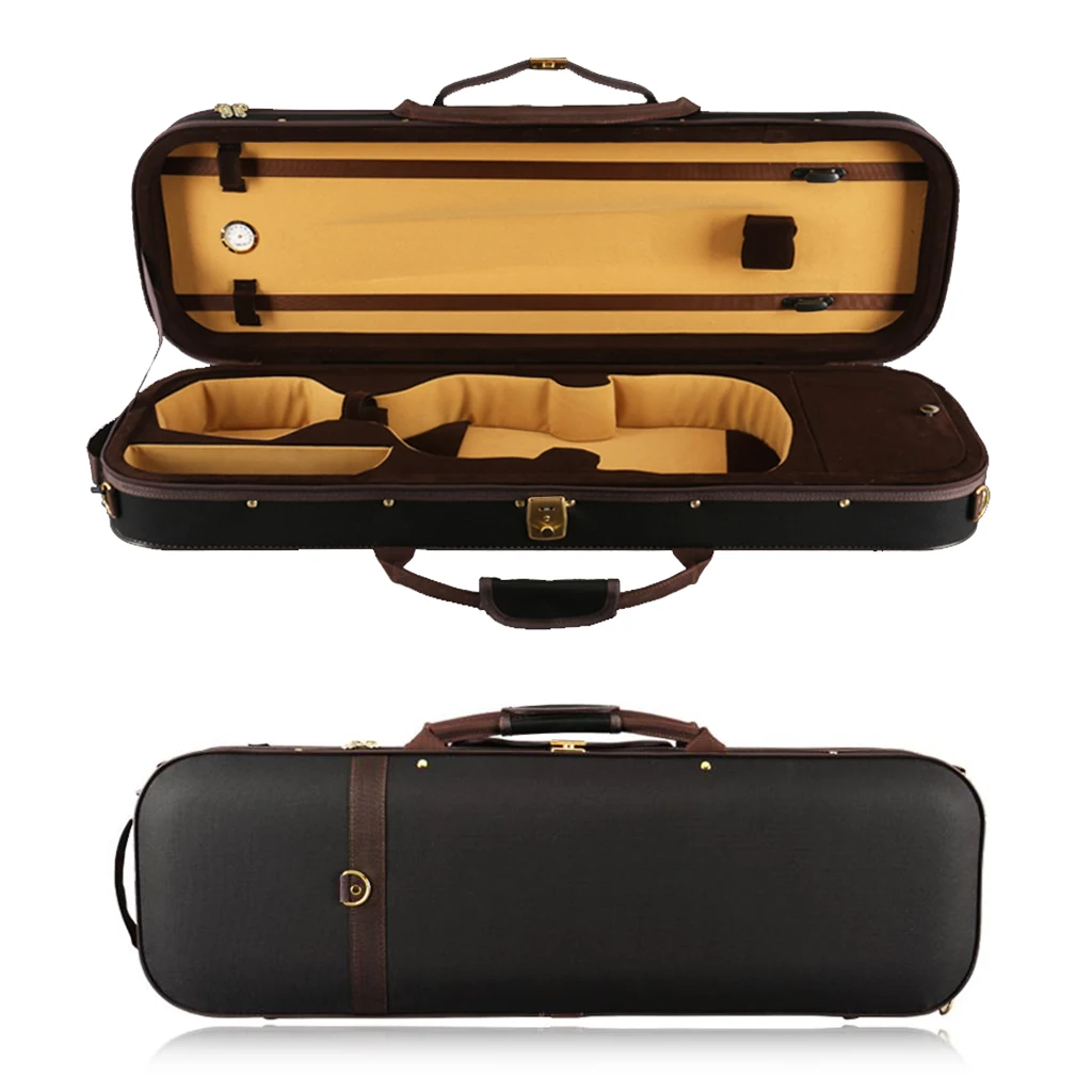 Oblong Stradivarius Violin Case Fabric Triangle Acoustic Violin Case 4/4 3/4 1/2 1/4 1/8 Belt Strap Violino Violin Accessories