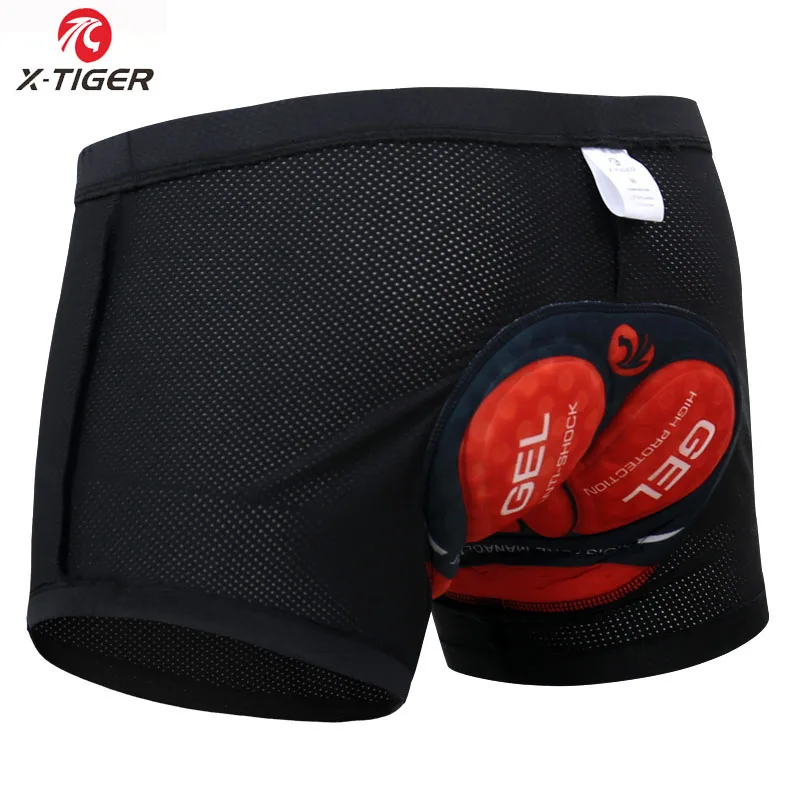 X-TIGER Heren Fietsondergoed met 5D Gel Gedempte MTB Boxer Fietsbroek Wegwielrennen Ondergoed Fietsuitrusting