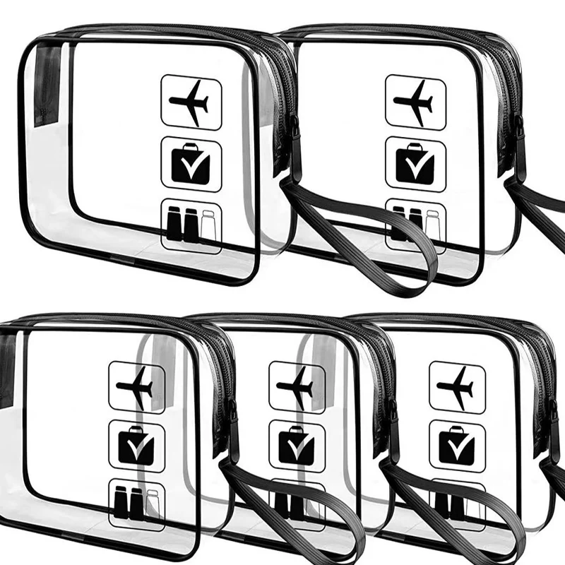 

1/2pcs Clear Makeup Cosmetic Bag Portable Travel Toiletry Pouch Transparent Waterproof Pouch Storage Home Travel Wash Kit Case