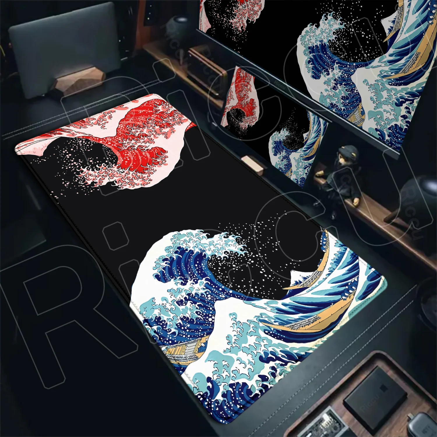 

New HD Printing Office Mouse Pad Game Great Wave Mousepad XXL Mechanical Keyboard Pad Non-Slip Carpet Natural Rubber Mouse Mats