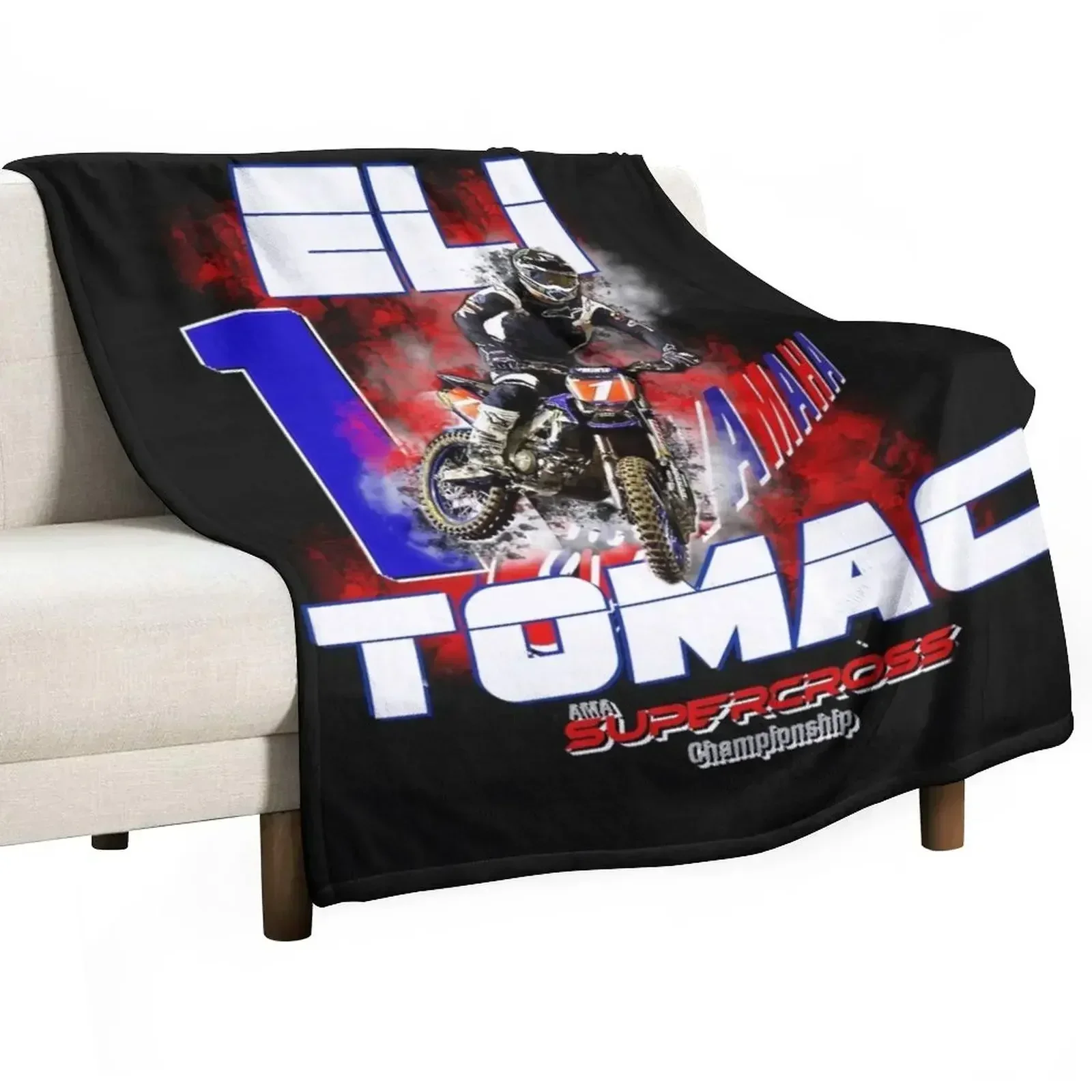 Eli Tomac #1Motocross Supercross- SUPERCROSS CHAMPION SUPERSTAR SUNDAYS TSHIRT Throw Blanket Weighted Sofas Warm Blankets