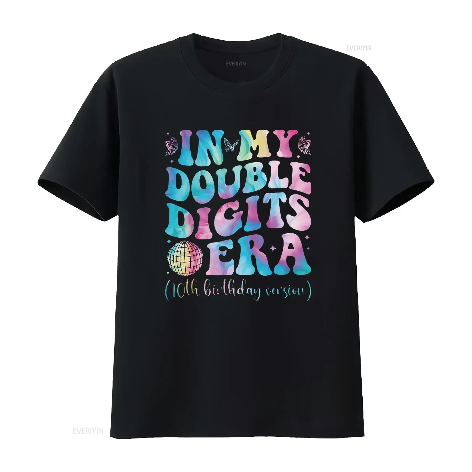 Womens In My Double Digits Era Groovy 10 Year Old 10Th Birthday  T Shirt Black X Large vintage Washed Comfortable Versatile
