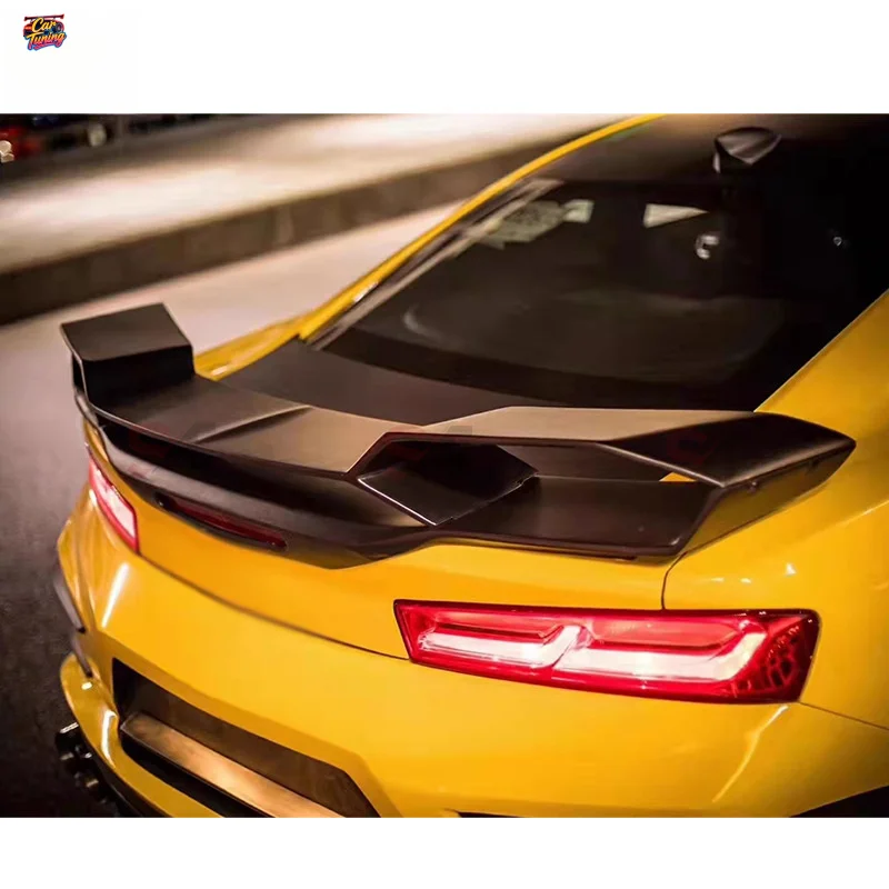 Suitable for Chevrolet Camaro sixth generation carbon fiber rear spoiler, Bumblebee Transformers modified double-layer spoiler view 4