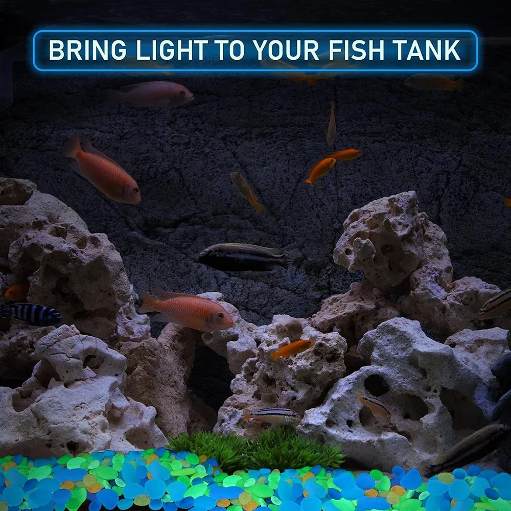 50/200 قطعة يتوهج في الظلام الصخور في الهواء الطلق مضيئة متوهجة الحصى الأحجار الصخور للزينة الداخلية في الهواء الطلق حديقة ساحة الحديقة