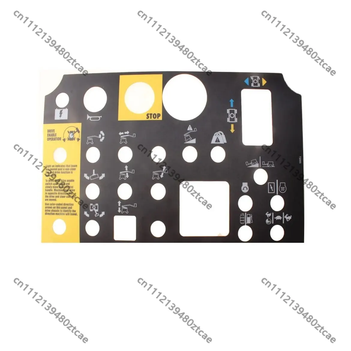 Compact Boom Lift Control Panel Overlay Waterproof PVC Operation Console Protective Decal Replacement Spare Parts