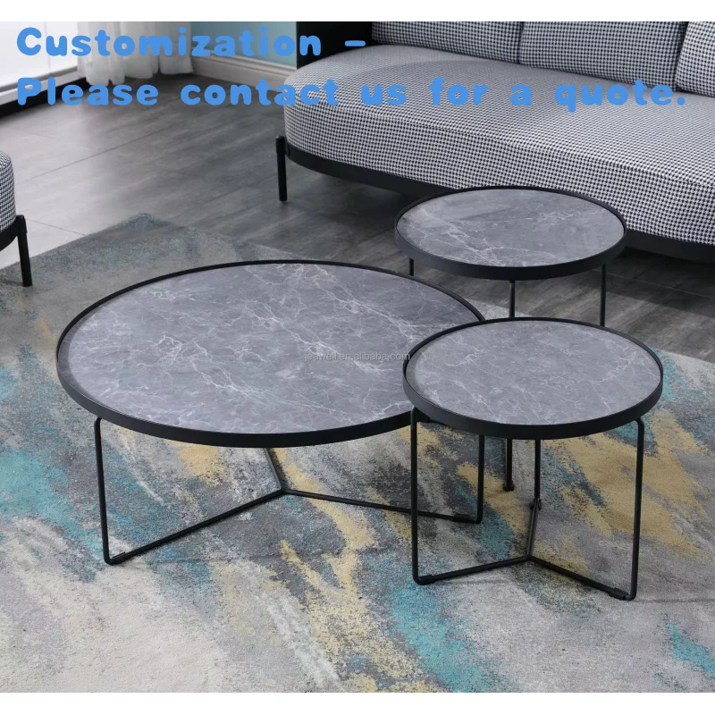 

custom.One Stop Solution Modern Design Bedroom Table Living Room Furniture Luxury Coffee Table Set with Black Coating