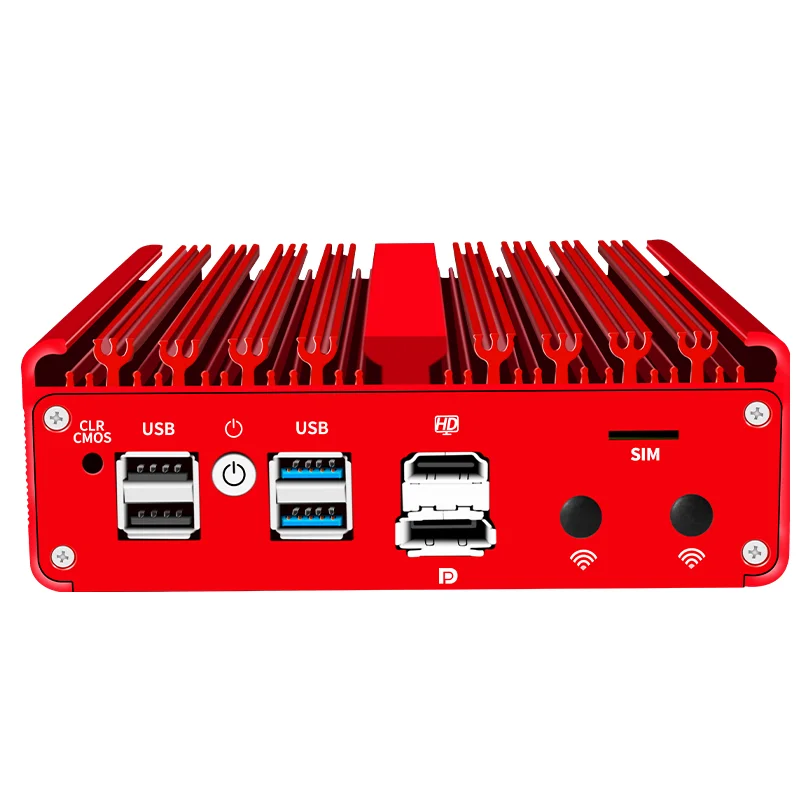 رخيصة 4 2.5 Lan Box خادم الكمبيوتر المدمج Pfsense Firewall Ddr5 Linux Soft Router J4125 N5105 N150 بدون مروحة كمبيوتر صناعي صغير