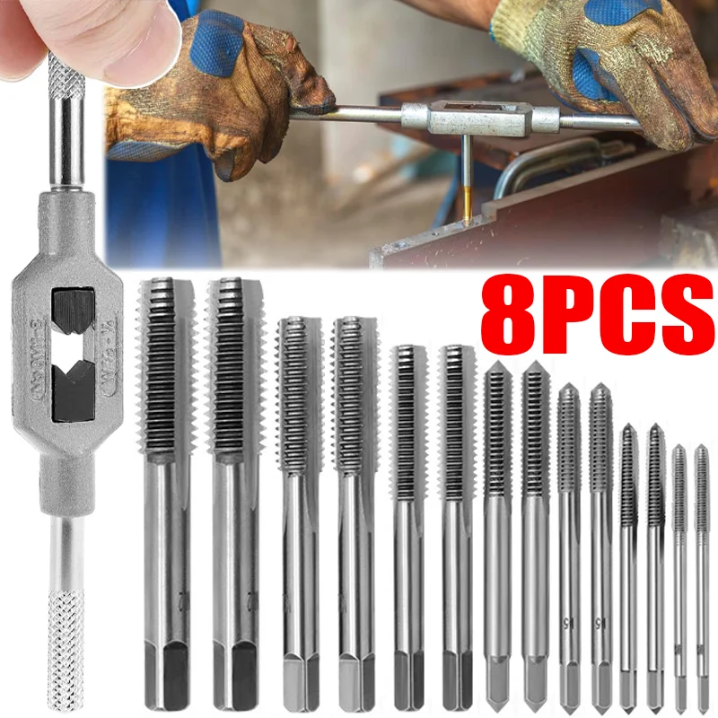Adjustable Tap Wrench M3-M12 High Speed Steel T-Handle External Thread Wrenches for Car Repair Machine Screw Tapping Wrench Tool