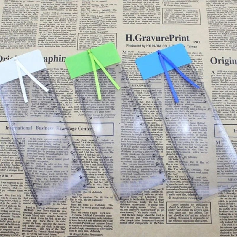 Magnifier Ruler Handheld Acrylic Magnifying Glass Portable Business Card Type PVC Bookmark Magnifying for Reading Fonts Top Sale