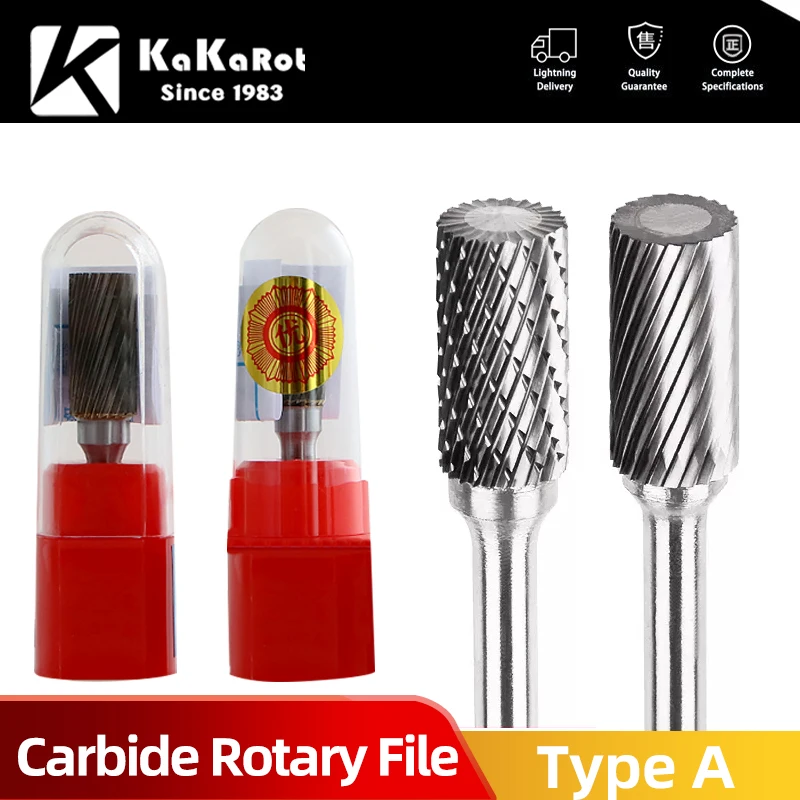 Kakarot-cnc Engraving Brocas Rotativas Carbide Rotary Files Cutter Tool Lima Carboneto Haste tipo a A0616m06 mm mm