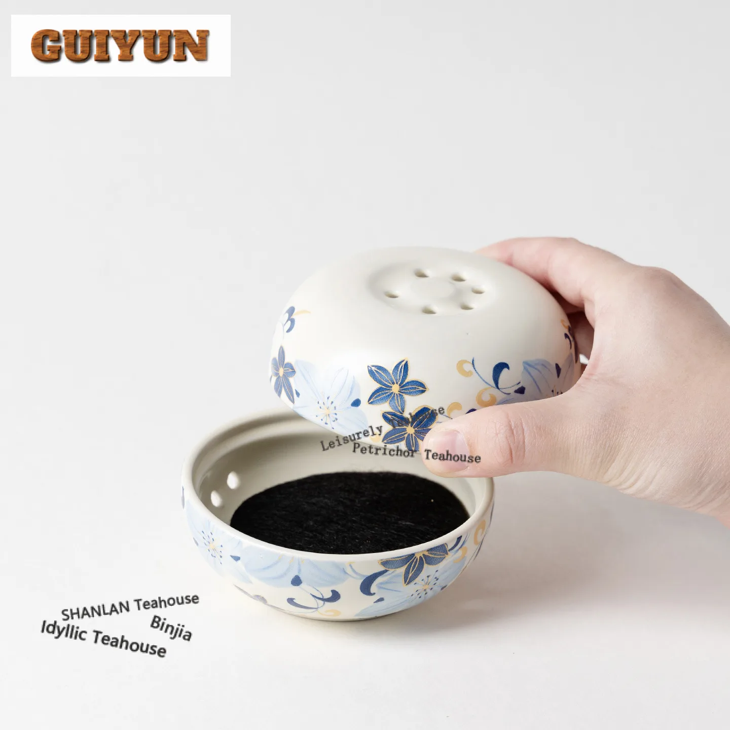 Hand Painted Lily Incense Holder Incense Smoke Waterfall Incense Burners Stand For Incense Consecrate Censer Cafes Decoration