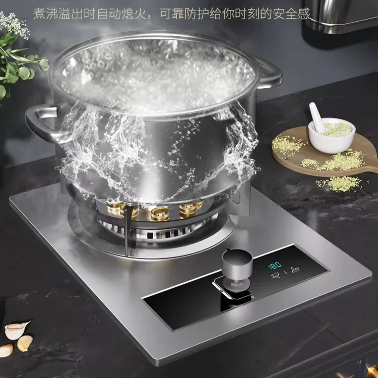 موقد منزلي واحد لسطح المكتب، متوافق مع الغاز المسال والغاز الطبيعي، تصميم شرس موفر للطاقة