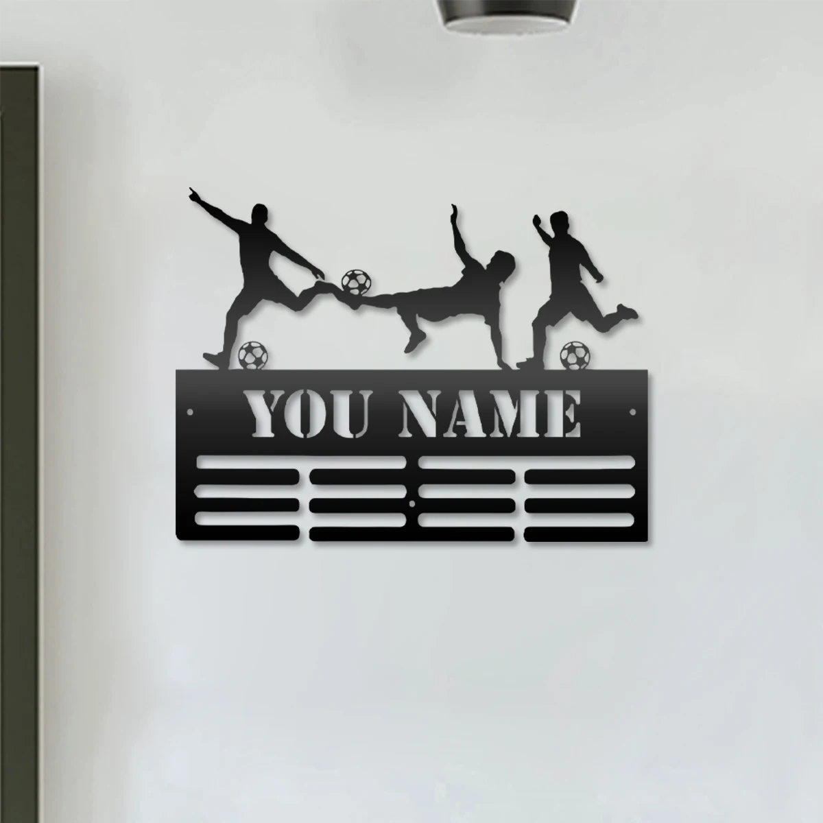 

1pc hot sale soccer player Customized Name Metal Wall Signs Metal Wall Signs For Home Decor Living Room Bedroom