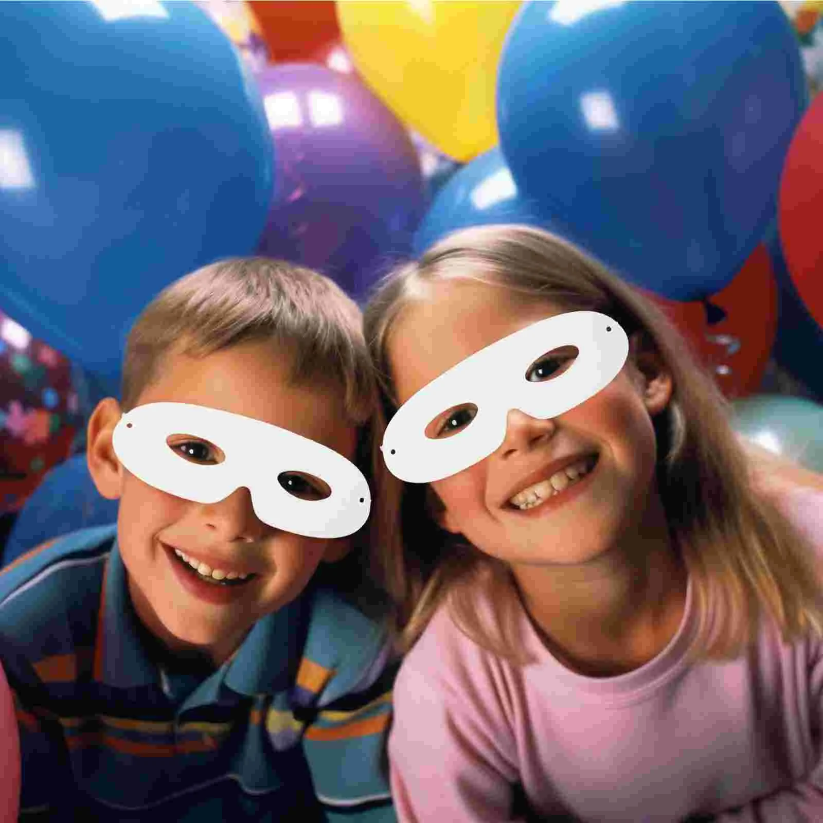 40 Pcs Halloween Mask Masquerade White Paper Blank Masks To Decorate Cosplay Costume Accessory Half Man