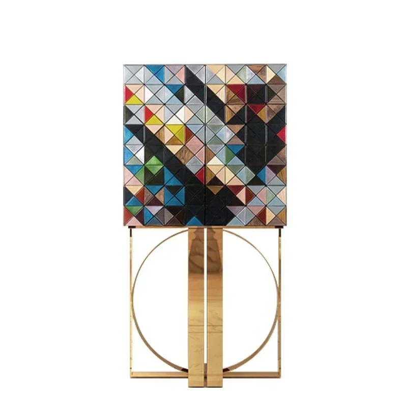 Light luxury painted side cabinet 007