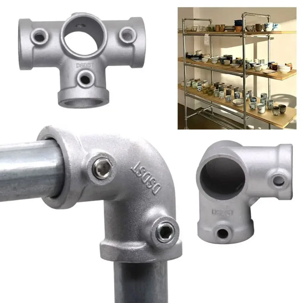 Konektor Pipa 3\4" dengan Pengunci Tetap, Rangka Baja Paduan Aluminium, Pengikat Sudut, Konektor Pipa Bundar DIY