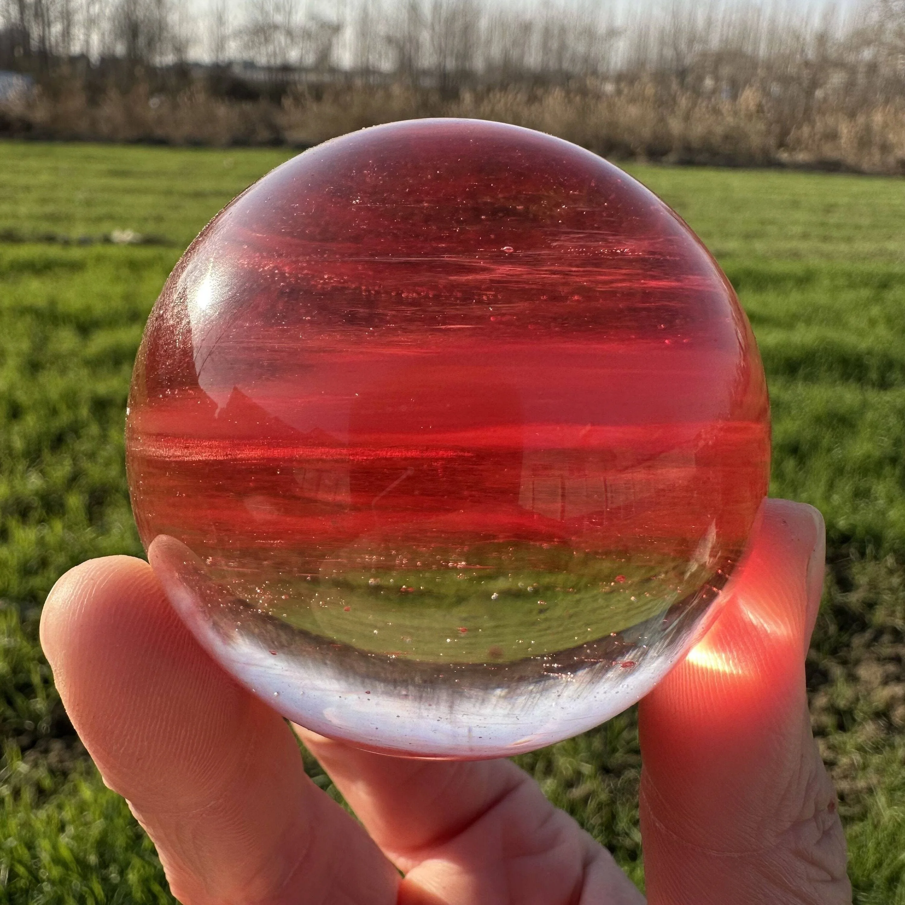 1 قطعة كرة صهر حمراء ، ديكور منزلي ، كرة عرافة ، كرة كريستال حمراء ، مدخل أثاث كرة نقل #1
