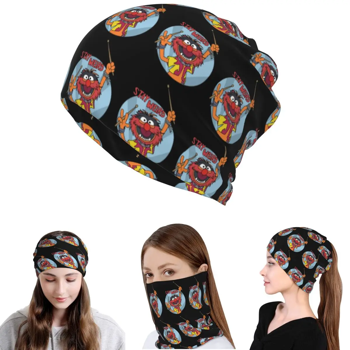 

Бандана-шарф Muppets Animal Drummer, многофункциональная повязка на голову, шапка-бини, унисекс, для взрослых, зимняя