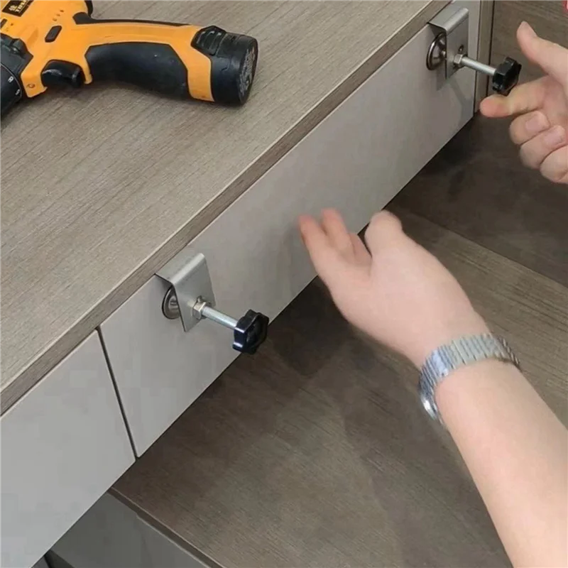 

ABGR-4Pcs Home Improvement Smooth Woodworking Drawer Front Installation Clamp Hardware Jig Accessories Stainless Steel S
