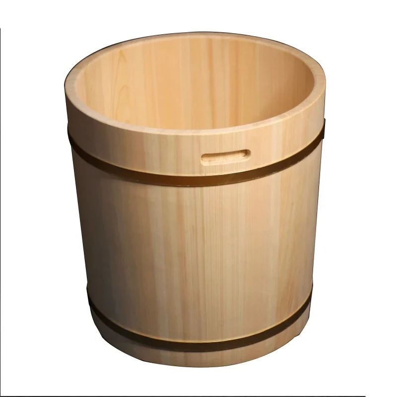 Cypress wood unpainted children's bath bucket circular household baby bath can be customized