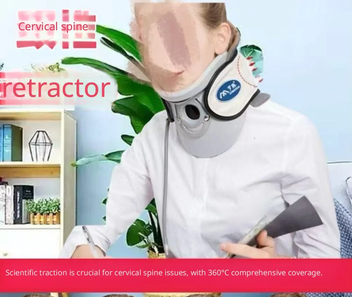 Medical Grade Neck Traction Collar, Inflatable Cervical Stretcher for Neck Pain Relief, Spine Support & Correction