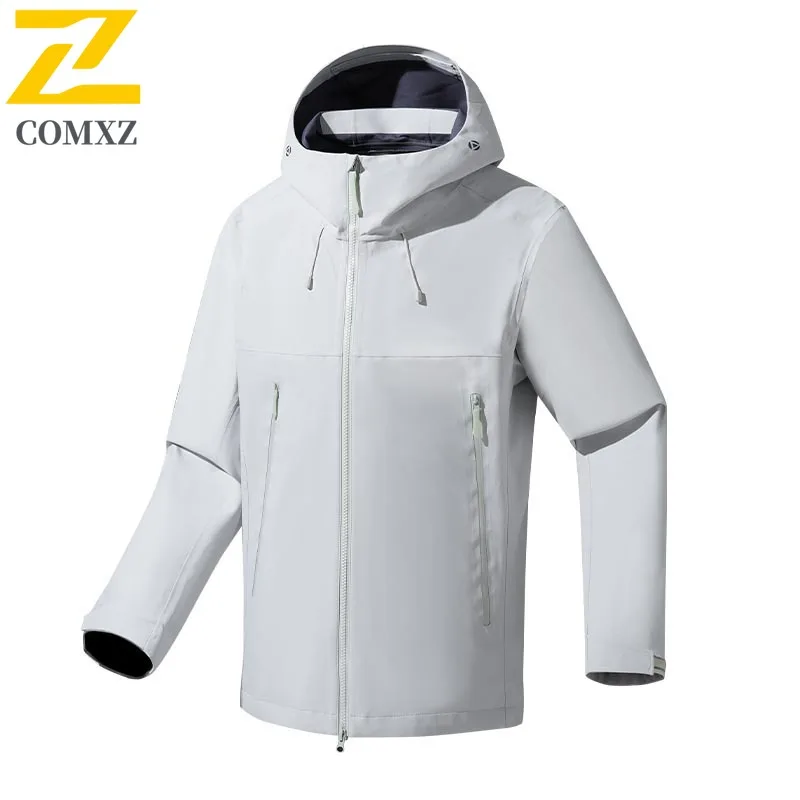 

COMXZ 2025 Новая ветрозащитная ветровка с капюшоном для занятий спортом на открытом воздухе для пары, альпинизма, ветрозащитная куртка, пальто