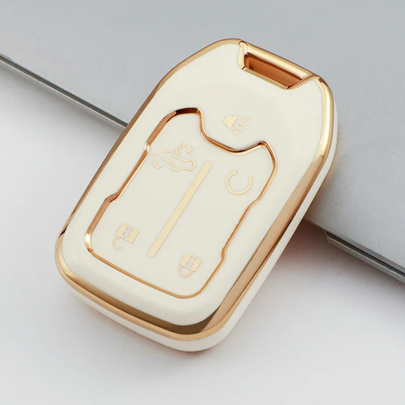 TPU Car Remote Key Fob Protective Cover Case Shell with Keychain For CHEVROLET Silverado 1500 3500HD Terrain Acadia GMC Sierra view 5