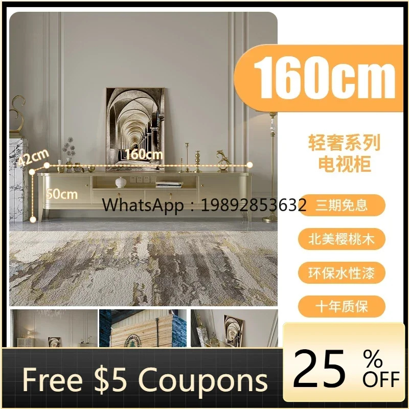 

GZ Living Room Home Solid Wood TV Storage Cabinet Floor Coffee Table Cabinet