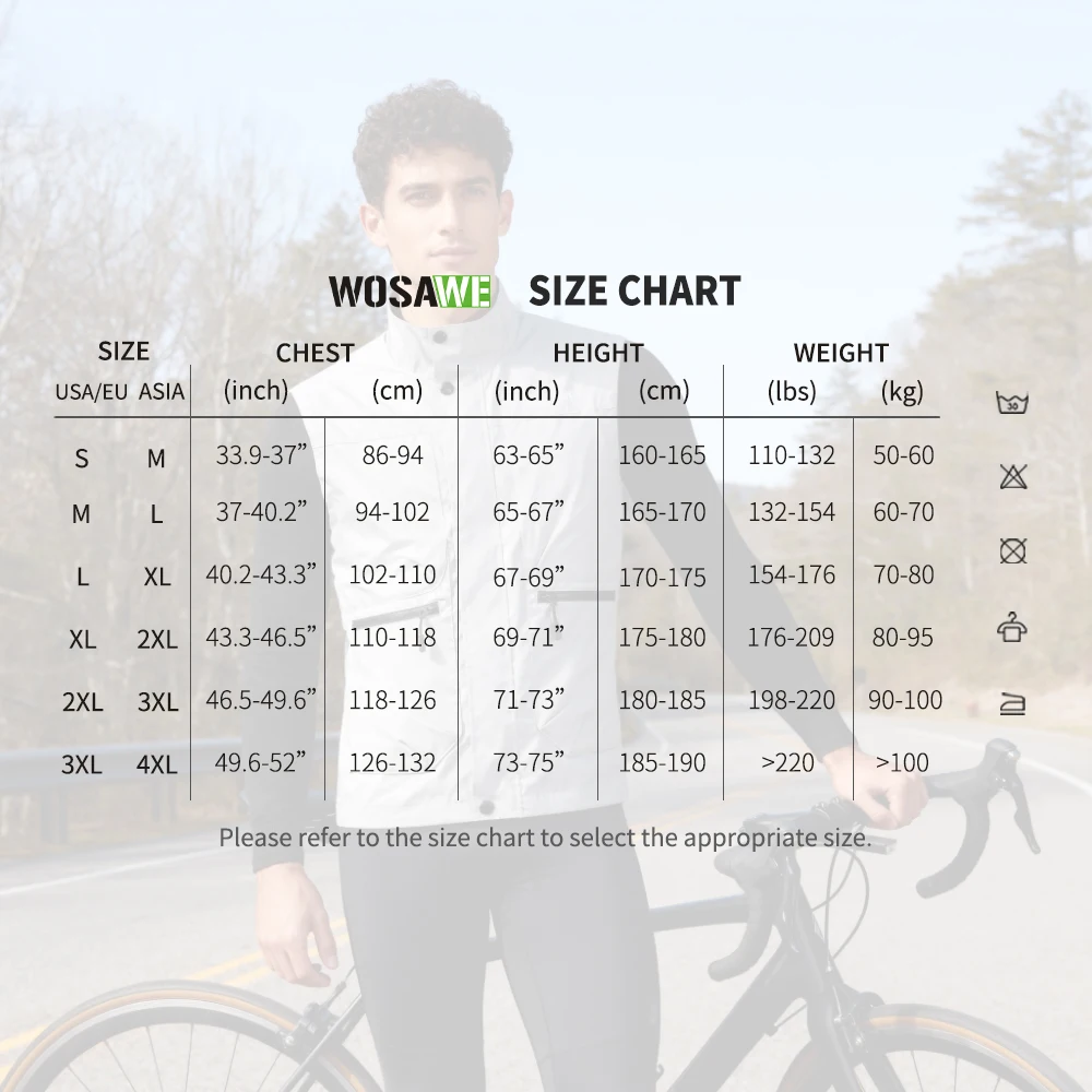 WOSAWE Men's Sleeveless Reflective Jacket Night Running Vest Breathable Motorcycle MTB Road Riding Sleeveless Cycling Vests Tops