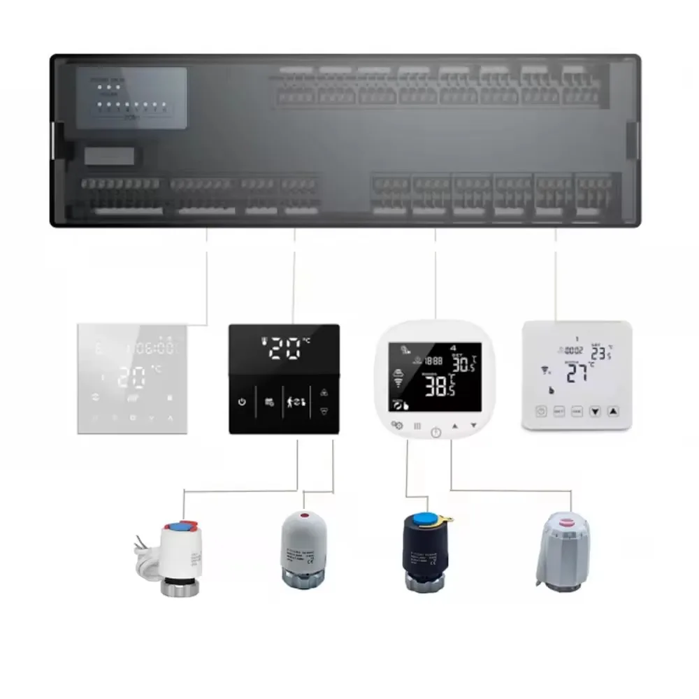 Heating Wiring Central Control Box Smart Thermostat Use For Boiler Pump Different Zone With Thermostat