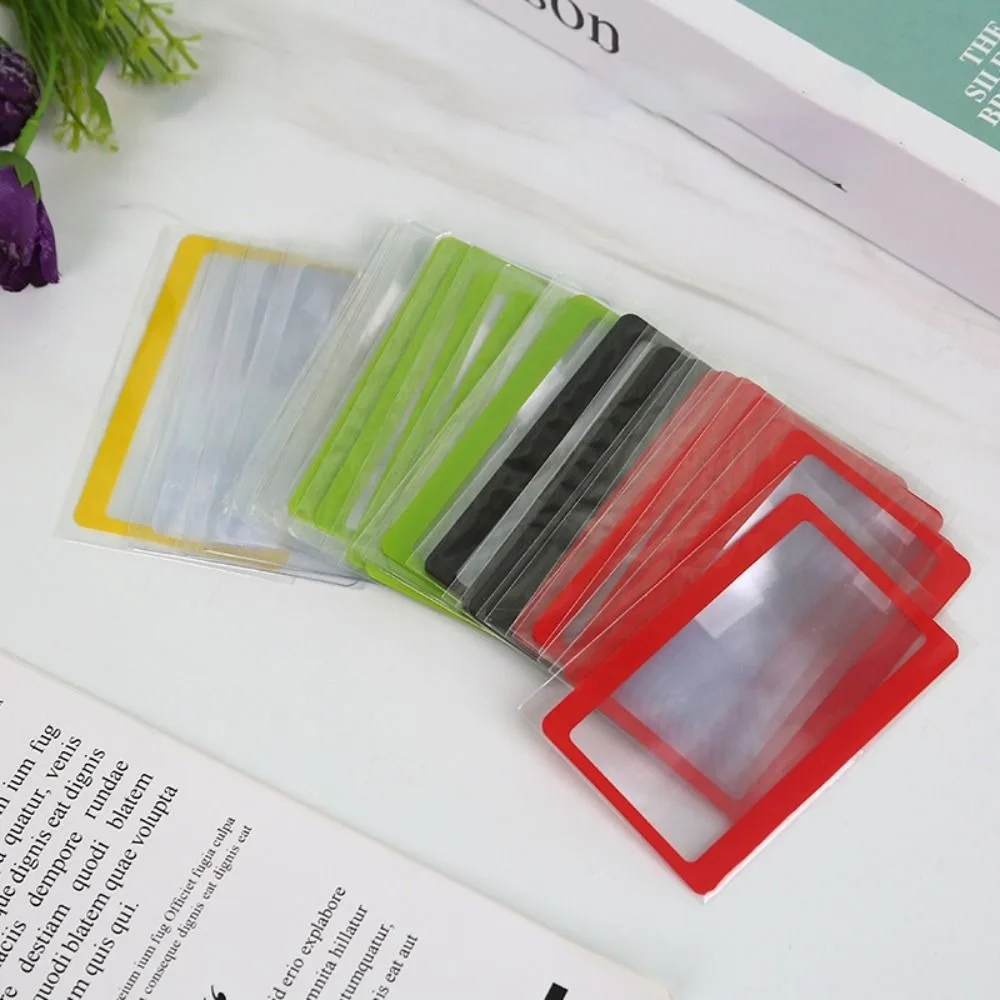 New Ultra-thin Pocket Magnifier Portable 3X Camping Fire Starter with Ruler Bookmark