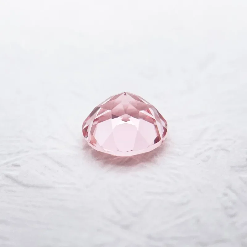 Laborgezüchteter Saphir, runder Schliff, Sakura-Rosa, Edelstein für DIY-Schmuckherstellung, Einlage für Ring und Halskette, wählbares Zertifikat – Detail 4