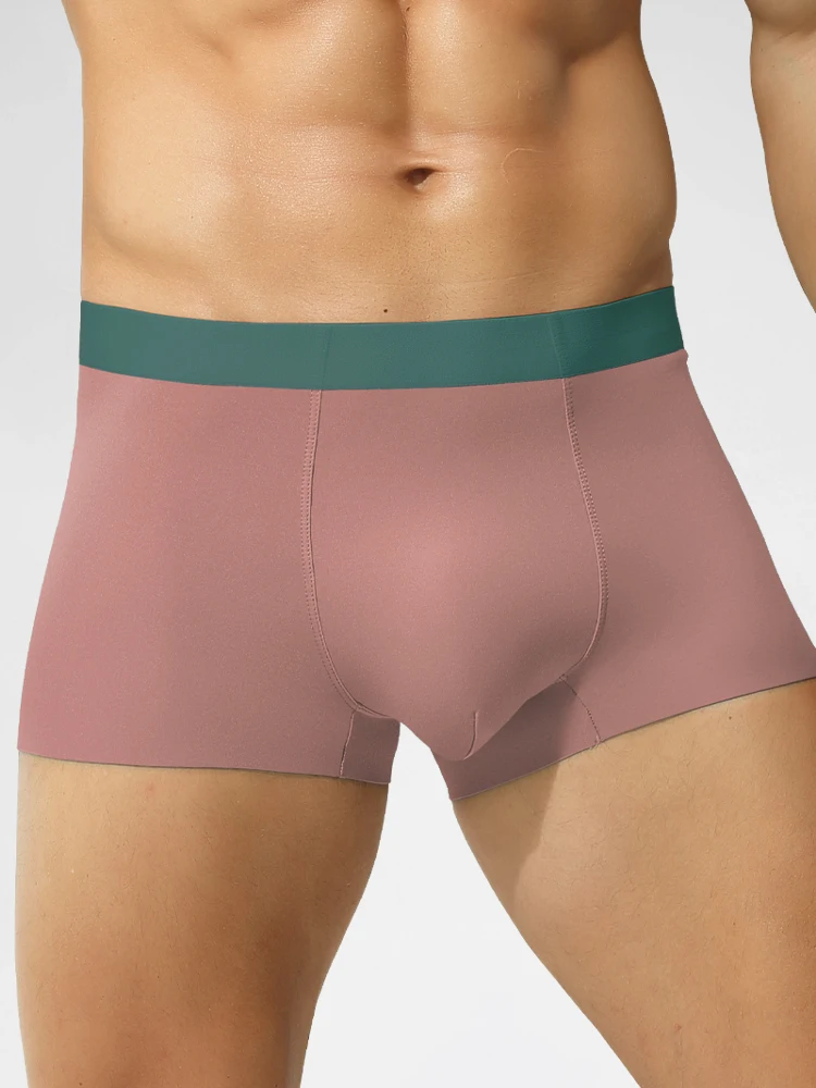 Nahtlose Unterwäsche aus Eisseide, hochwertige doppelseitige Boxershorts, bequeme, dünne Sommer-Boxershorts für Jungen