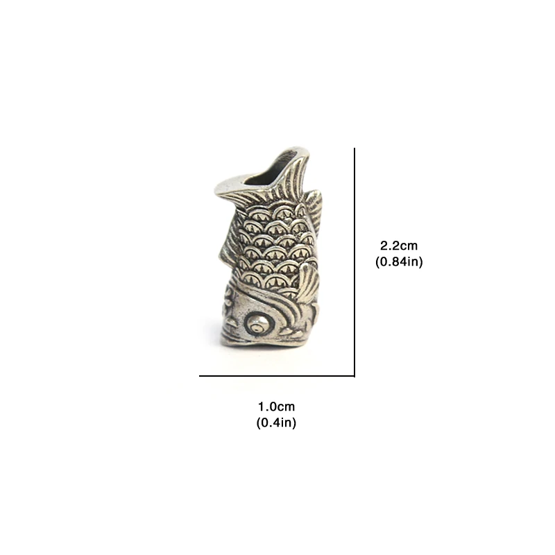 Koinobori Brass Knife Beads Carp Koi Fish EDC Outdoor DIY Paracord Woven Lanyard Pendants Umbrella Rope Bracelets Accessories view 6